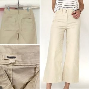 Size 4 Loft Wide Leg Cropped Pant in Light Khaki